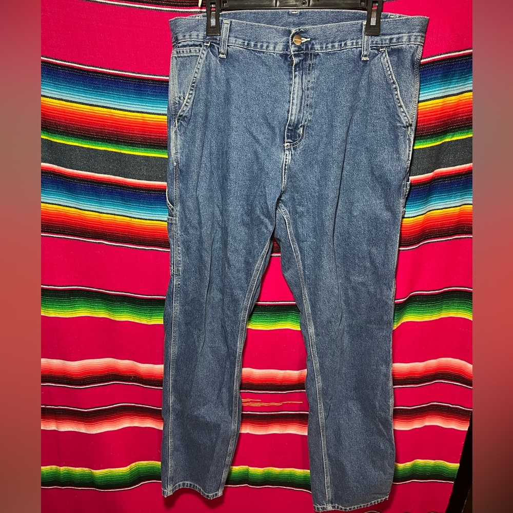 Carhartt WIP Ruck Single Knee Denim Jeans in Blue Size 33x32